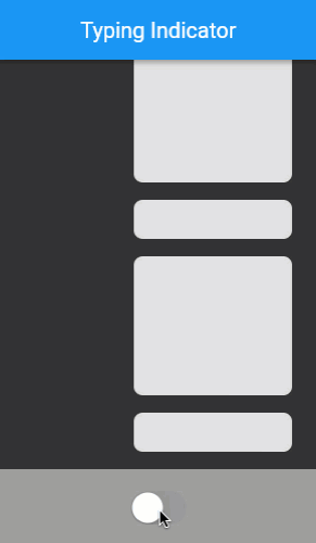 The typing indicator is turned on and off