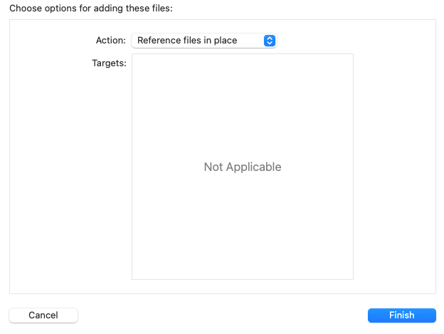 Select Reference files in place