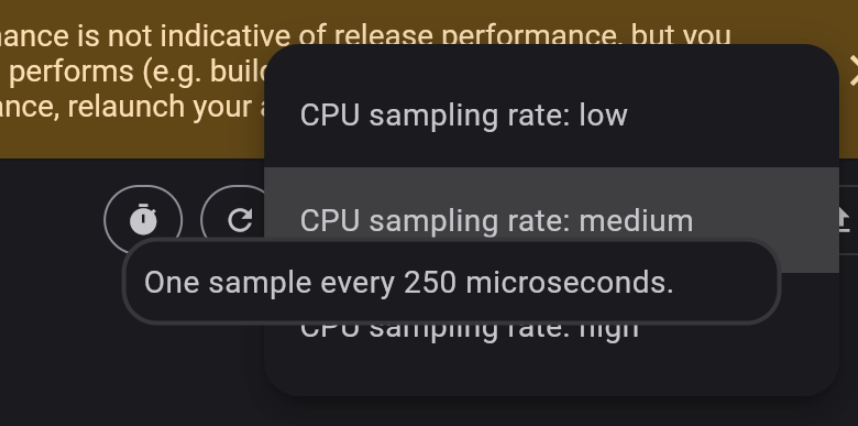 Sampling rate for dropdown